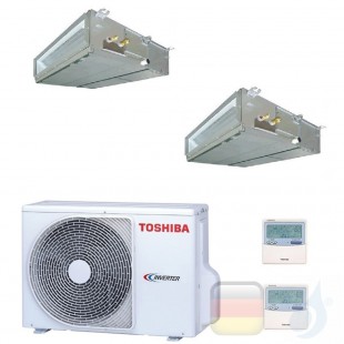 Toshiba Klimaanlagen Duo Split Kanalgerät Slim 60x60 12000+12000 R-32 M13U2DVG M13U2DVG 2M18U2AVG A++ A+ 3.5+3.5 kW M13U2DVG+...