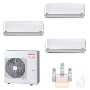 Toshiba Klimaanlagen Trio Split Wand 9000+12000+12000 Btu + RAS-3M26U2AVG-E R-32 Super Daiseikai 9 A++ A+ 2.5+3.5+3.5 kW PKVP...