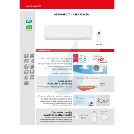 Fujitsu Mono Split 12000 Btu ASEH12KLTA AOEH12KLTA Weiß