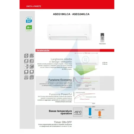 Fujitsu Mono Split 18000 Btu ASEG18KLCA AOEG18KLCA Weiß