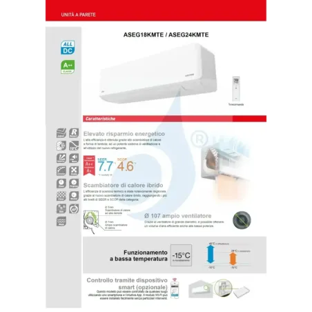 Fujitsu Mono Split 24000 Btu ASEG24KMTE AOEG24KMTA Weiß