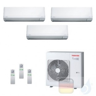 Toshiba Klimaanlagen Trio Split Wand 9000+9000+15000 Btu + RAS-3M26U2AVG-E R-32 Daiseikai Light A++ A++ 2.5+2.5+4.2 kW J2KVRG...
