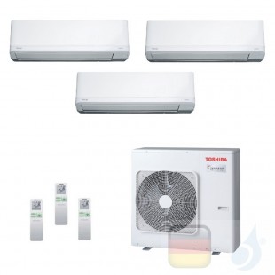 Toshiba Klimaanlagen Trio Split Wand 12000+12000+12000 Btu + RAS-3M26U2AVG-E R-32 Daiseikai Light A++ A+ 3.5+3.5+3.5 kW J2KVR...