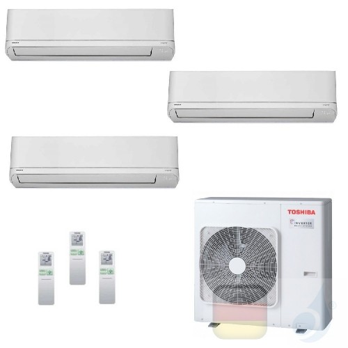 Toshiba Klimaanlagen Trio Split Wand 5000+5000+5000 Btu + RAS-3M18U2AVG-E R-32 Shorai WiFi Optional A A 1.5+1.5+1.5 kW PKVSG_...
