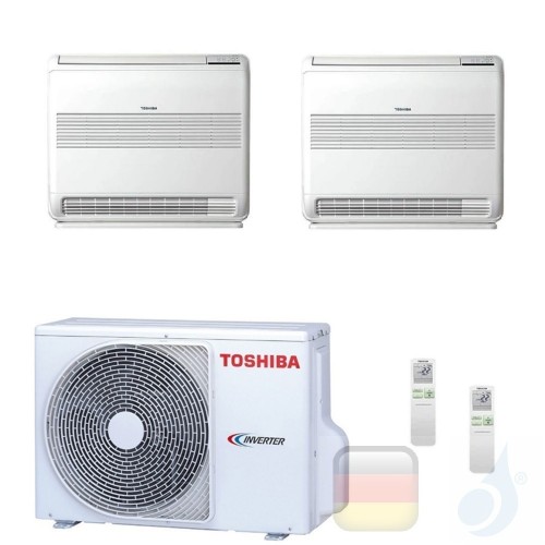 Toshiba Klimaanlagen Duo Split Fußboden Console 12000+18000 Btu + RAS-3M26U2AVG-E R-32 A++ A+ 3.5+5.0 kW B13J2FVG+B18J2FVG+3M...