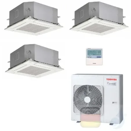 Toshiba Klimaanlagen Trio Split Kassettengerät 60x60 15000+15000+15000 Btu + RAS-3M26U2AVG-E R-32 A++ A+ 4.2+4.2+4.2 kW PKVPG...