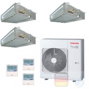 Toshiba Klimaanlagen Trio Split Kanalgerät Slim 7000+7000+7000 Btu + RAS-3M18U2AVG-E R-32 WiFi Optional A++ A+ 2.0+2.0+2.0 kW...