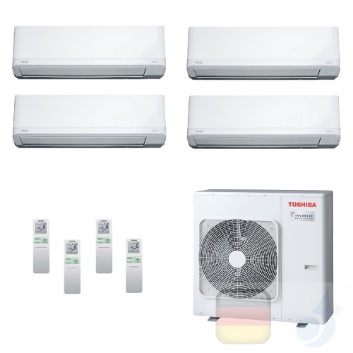 Toshiba Klimaanlagen Quadri Split Wand 9000+9000+9000+9000 Btu + RAS-4M27U2AVG-E R-32 Daiseikai Light A+ A+ 2.5+2.5+2.5+2.5 k...