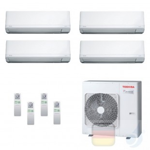 Toshiba Klimaanlagen Quadri Split Wand 9000+9000+12000+12000 Btu + RAS-4M27U2AVG-E R-32 Daiseikai Light A+ A+ 2.5+2.5+3.5+3.5...