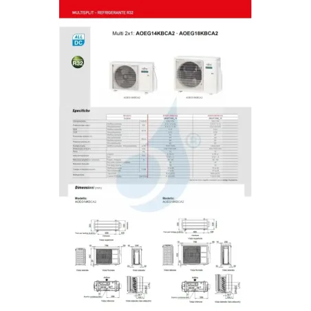 Klimaanlage Fujitsu Duo Split 12+12 Fußboden KV AOEG18KBCA2