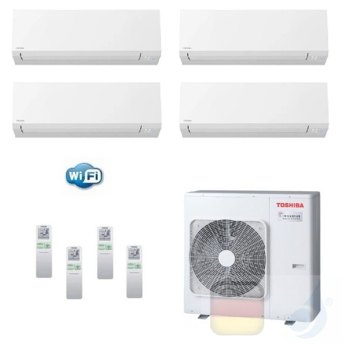 Toshiba Klimaanlagen Quadri Wand 9000+9000+9000+24000 Btu + RAS-4M27U2AVG-E R-32 Shorai Edge Wifi A++ A+ 2.5+2.5+2.5+7.1 kW N...