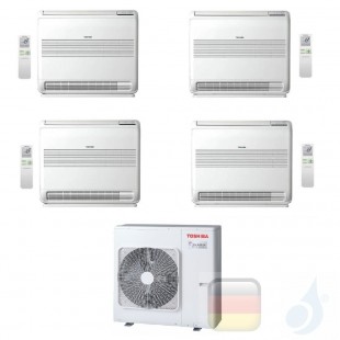 Toshiba Klimaanlagen Quadri Split Wand 12000+12000+12000+12000 Btu + RAS-4M27U2AVG-E R-32 Seiya A++ A+ 3.5+3.5+3.5+3.5 kW J2K...