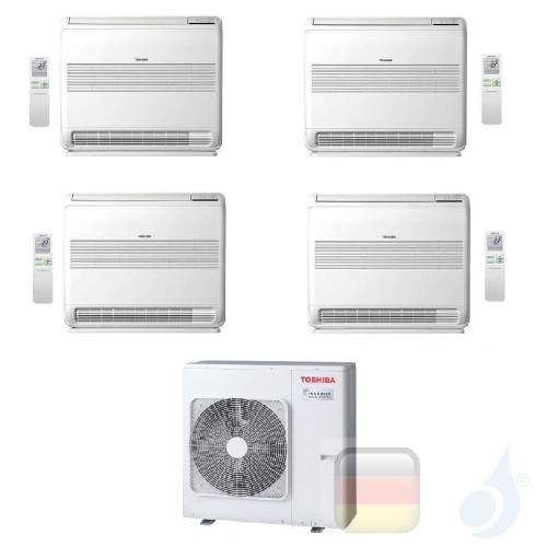 Toshiba Klimaanlagen Quadri Split Fußboden Console 9000+9000+9000+18000 Btu + RAS-4M27U2AVG-E R-32 A+ A+ 2.5+2.5+2.5+5.0 kW J...