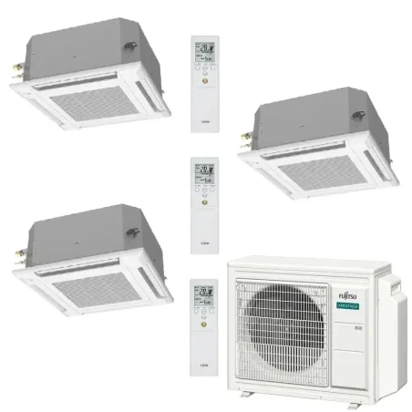 Klimaanlage Fujitsu Trio Split 7+7+12 Kassettengerät AOEG24KBCA3