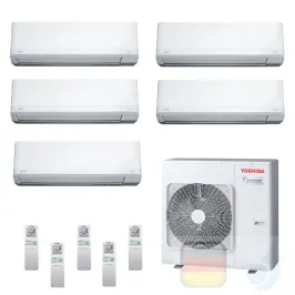 Toshiba Klimaanlagen Penta Split Wand 9+9+9+9+15 Btu + RAS-5M34U2AVG-E R-32 Daiseikai Light A++ A+ 2.5+2.5+2.5+2.5+4.2 kW J2K...