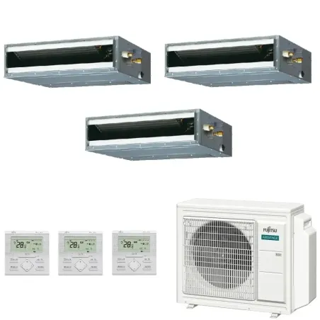 Klimaanlage Fujitsu Trio Split 9+9+9 KL-Kanal AOEG18KBCA3