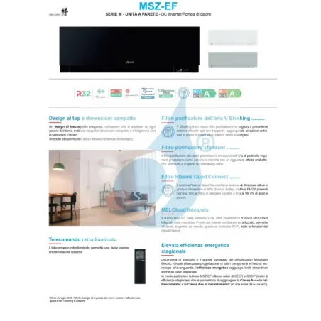 Klimageräte Mitsubishi Duo Split 9+18 Btu Weiß MXZ-2F53VF4