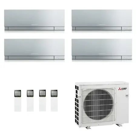 Mitsubishi Quadri Split 9+9+9+12 Btu Silbernen MXZ-4F72VF4
