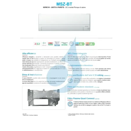 Klimageräte Mitsubishi Inneneinheit 9 Btu Wand MSZ-BT