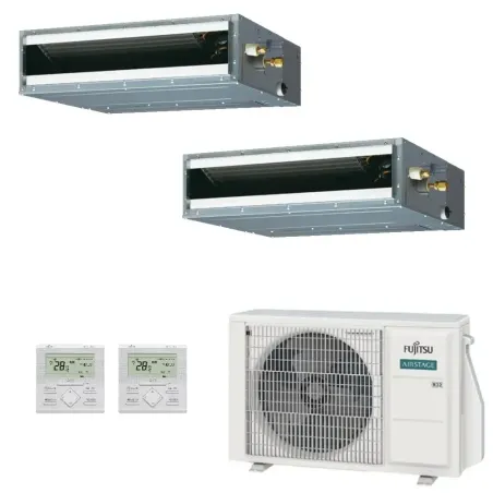 Klimaanlage Fujitsu Duo Split 7+12 KL-Kanal AOEG14KBCA2