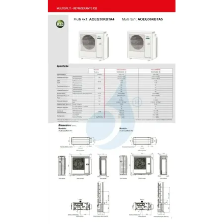 Fujitsu Quadri Split 9+9+9+9 KL-Kanal AOEG30KBTA4