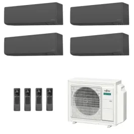 Fujitsu Quadri Split 7+9+9+12 KJ-B WiFi AOEG30KBTA4 Schwarz