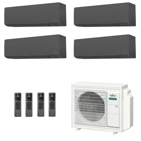 Fujitsu Quadri Split 7+9+9+12 KJ-B WiFi AOEG30KBTA4 Schwarz