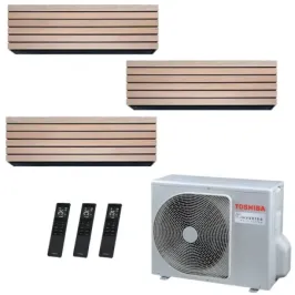 Toshiba Trio Split 9+12+12 Btu Daiseikai 10 WOOD RAS-3M26G3AVG-E