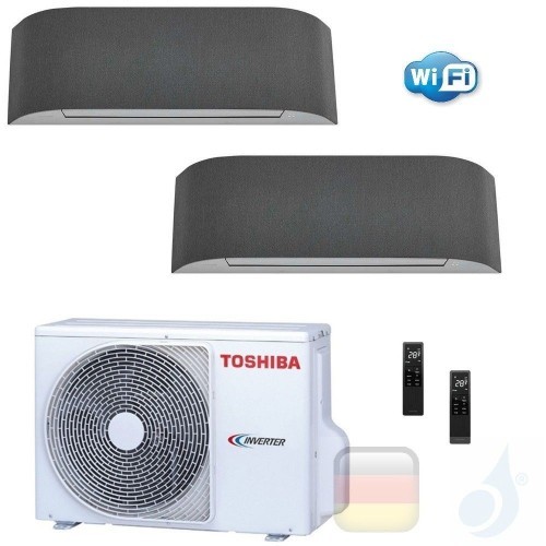 Toshiba Klimaanlagen Duo Split Wand 9000+15000 Btu R-32 Haori B10N4KVRG B16N4KVRG 2M18U2AVG A++ A++ 2.5+4.2 kW B10N4KVRG+B16N...