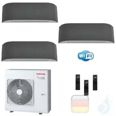 Toshiba Klimaanlagen Trio Split Wand 9000+9000+12000 Btu + RAS-3M26U2AVG-E R-32 Haori A++ A+ 2.5+2.5+3.5 kW KVRG_9+9+12+RAS-3...