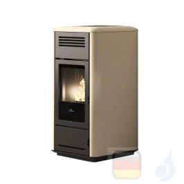 Edilkamin Hydro Pelletofen Milla H 12 12.4 kW Ausschaltbares Warmluftgebläse Pergamena Beschichtungstyp keramic A++ EdilK-809200