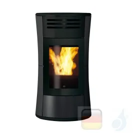 Edilkamin Hydro Pelletofen Cherie Up H 16.2 kW Ausschaltbares Warmluftgebläse Grau Beschichtungstyp stahl A+ EdilK-805850