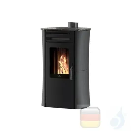 Edilkamin Raumluftunabhängige Pelletöfen Dania Air Tight Plus 8.0 kW Ductable WiFi Grau Beschichtungstyp stahl - glass EdilK-...