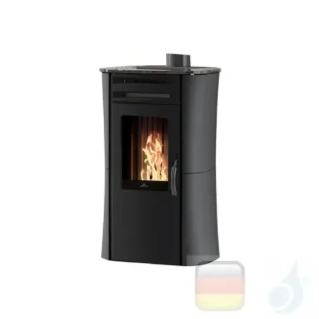 Edilkamin Raumluftunabhängige Pelletöfen Dania Air Tight C Plus 8.0 kW Ductable WiFi Grau Beschichtungstyp stahl - glass Edil...