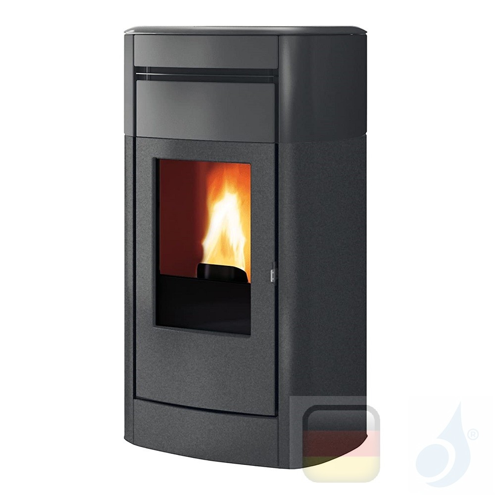 Hydropelletkachel Edilkamin 18,7 kW Vyda H 18 keramiek grijs