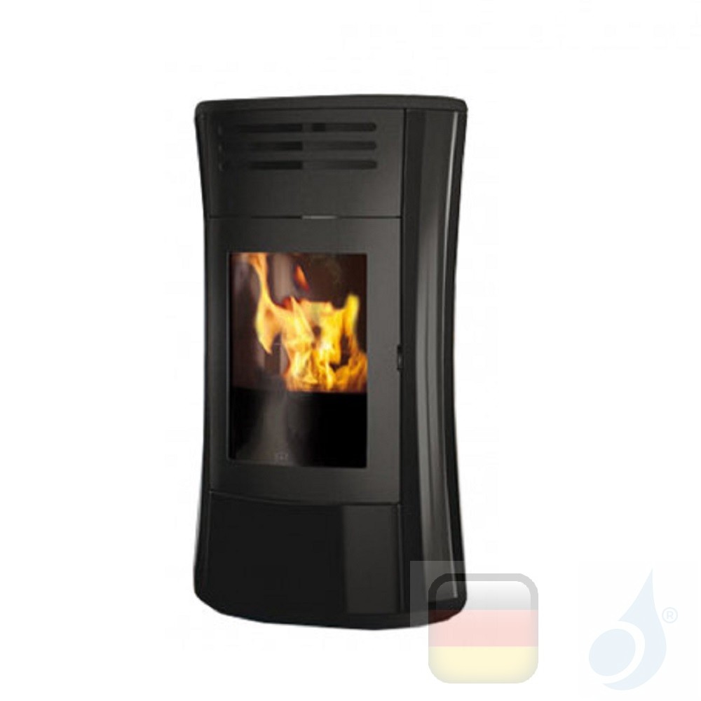 Edilkamin 11.2 kW Cherie Up glass black pellet stove