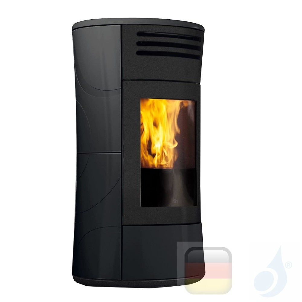 Hydro pellet stove Edilkamin 16.2 kW Cherie Up H ceramic gray