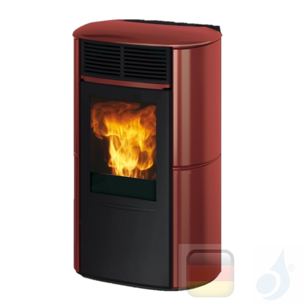 Pelletkachel Edilkamin 8.0 kW Aris UP Plus keramisch Bordeaux