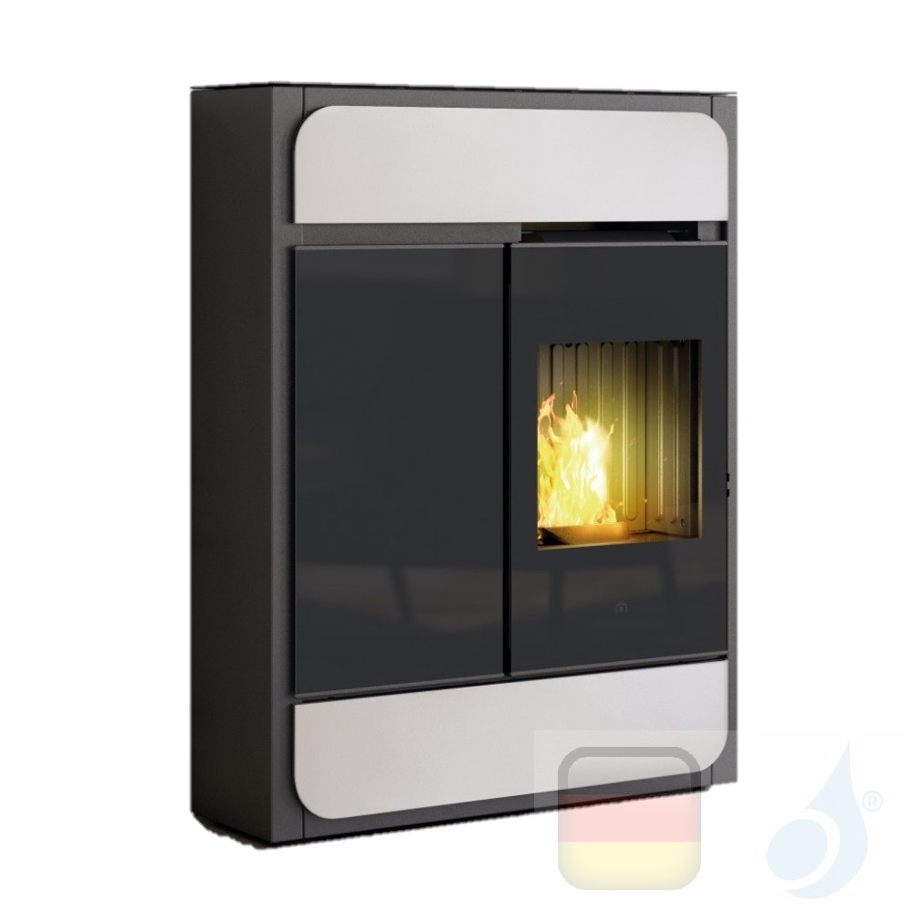 Edilkamin 9.1 kW pellet stoves, pictured: Air Tight C ceramic white