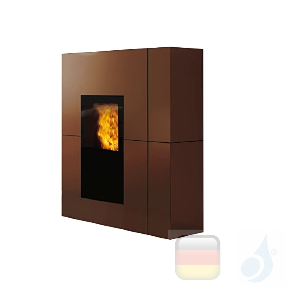 Edilkamin 12.1 kW Blade pellet stove, steel, bronze