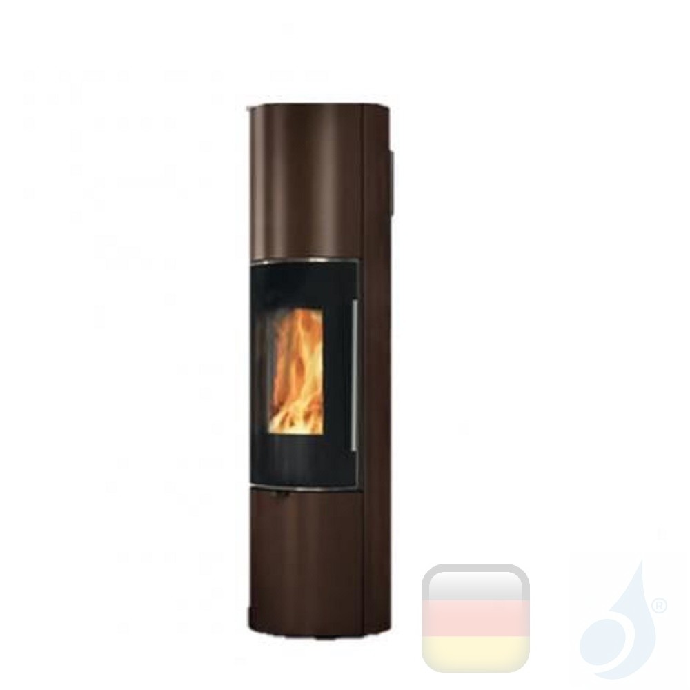 Edilkamin 8.0 kW Tally 8 Up wood-burning stove, steel bronze