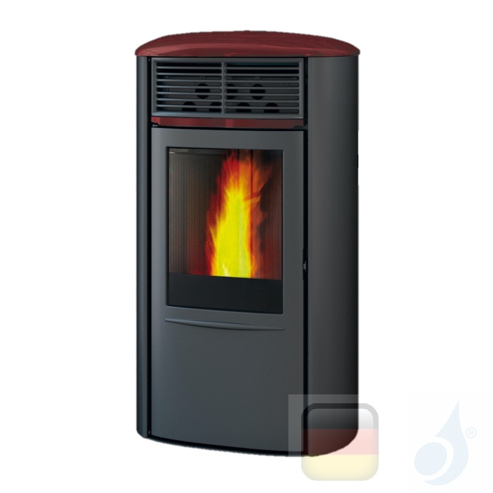 Pellet stove Edilkamin 8.2 kW Aris Up2 steel-ceramic Bordeaux