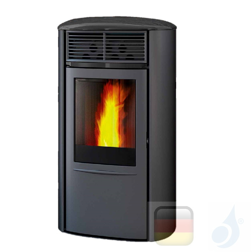 Pelletofen Edilkamin 8.2 kW Aris Up2 stahl-keramic Grau