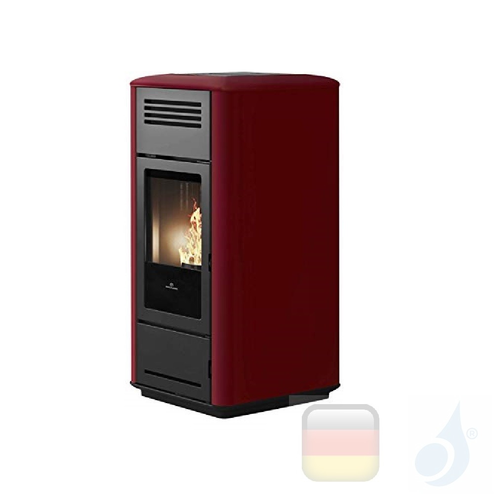 Hydro pellet stove Edilkamin 15.3 kW Milla H 15 ceramic Bordeaux