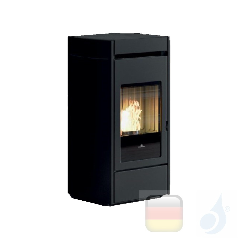 Edilkamin 9.2 kW Lena Plus pellet stove, steel, black
