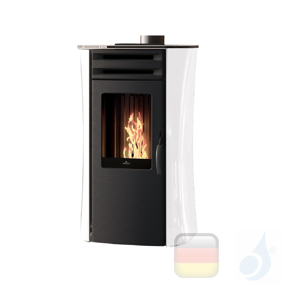 Edilkamin 6.0 kW Dania Air Tight C glass white pellet stove
