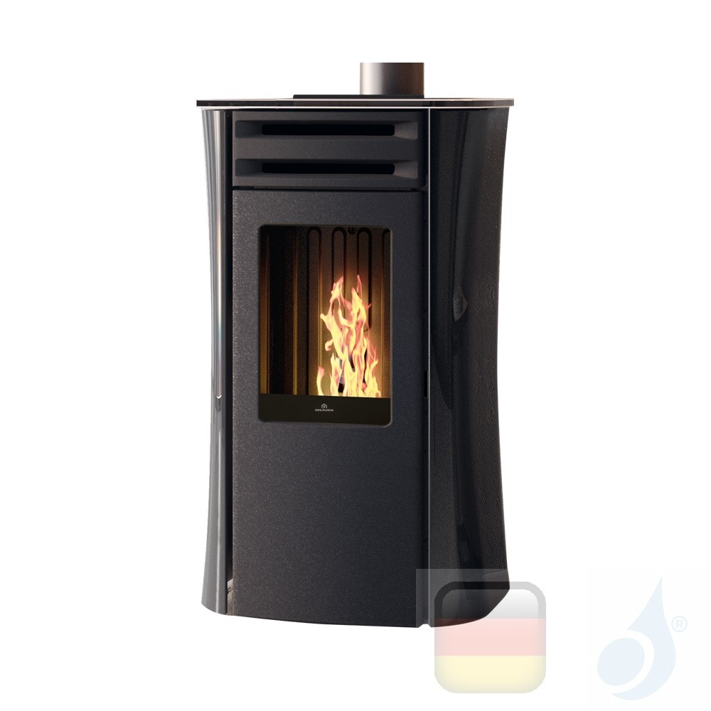 Edilkamin 6.0 kW Dania Air Tight C glass Black pellet stove