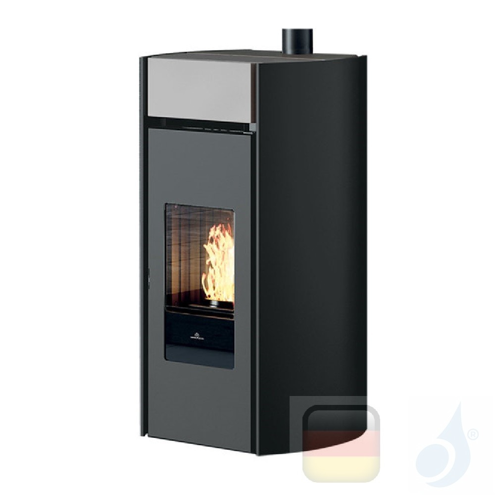 Pelletofen Edilkamin 12.0 kW Myrna Plus stahl-keramic Grau