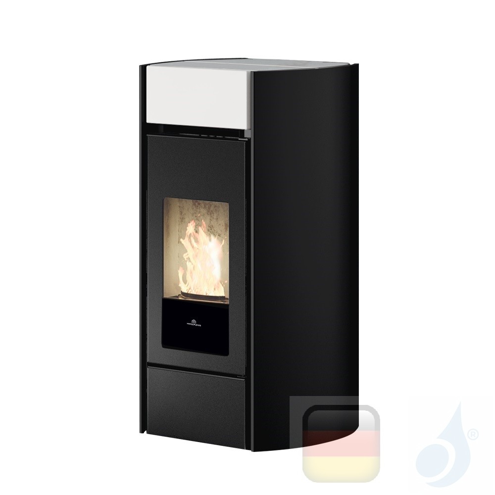 Edilkamin 10.0 kW Myrna Q pelletkachel, staalkeramiek, wit