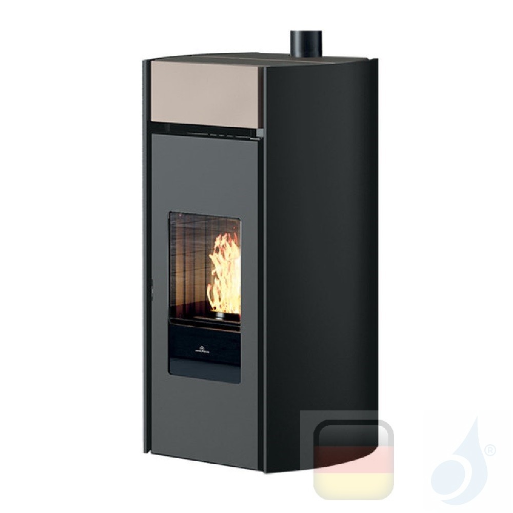 Edilkamin 10.0 kW pellet stove Myrna Q steel-ceramic face powder